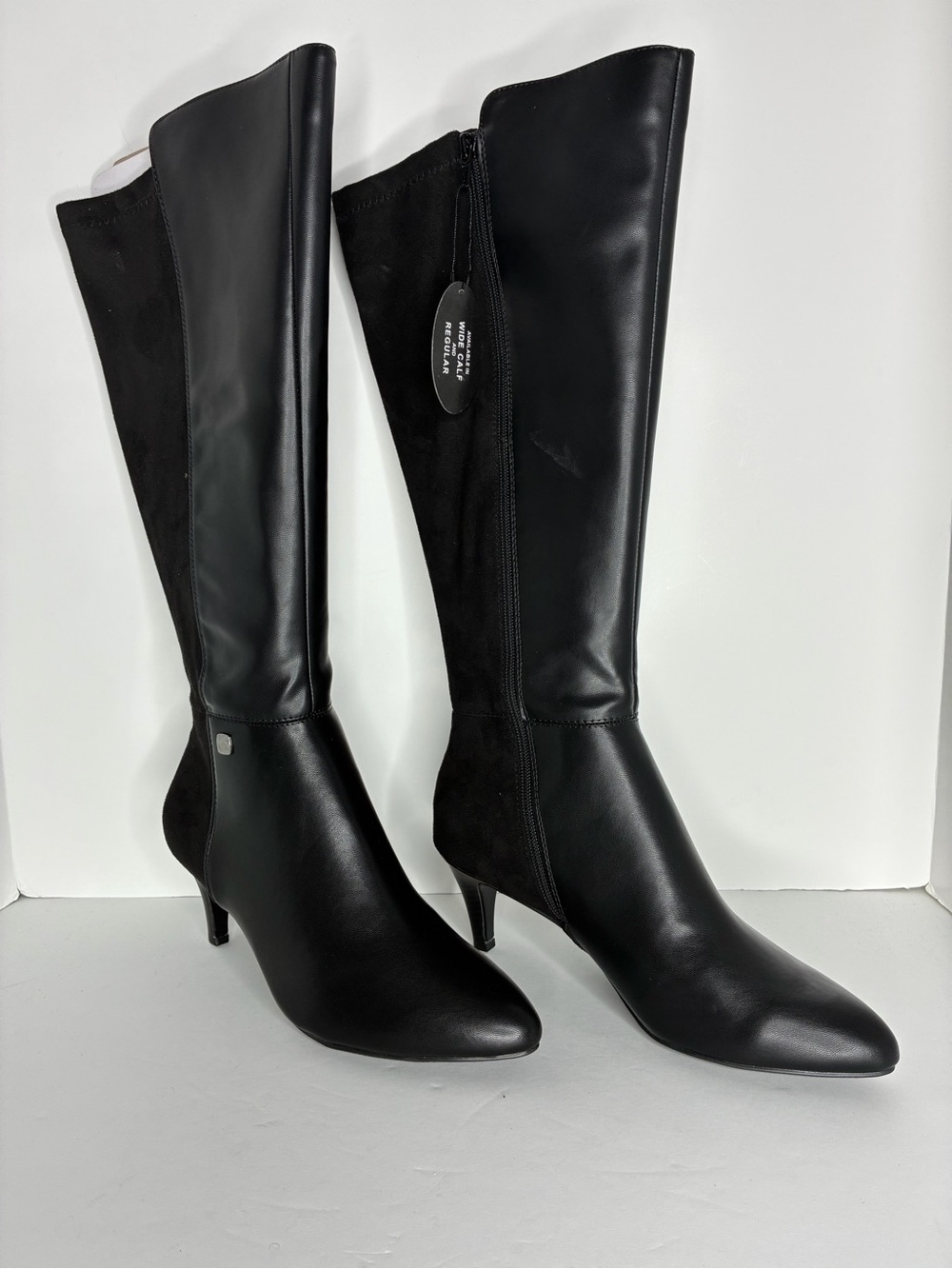 Elegant Black Knee-High Ladies' Boots wide-calf